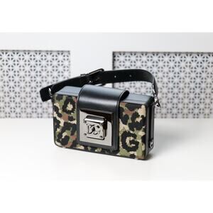 Dolce & Gabbana Camo Green DG Silver Logo Leather Jacquard Bag RRP €2,875